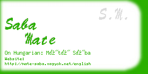 saba mate business card